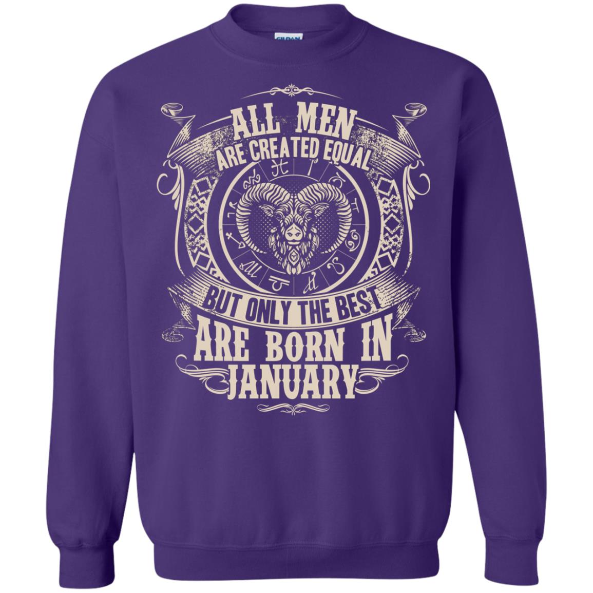All Men Are Created Equal, But Only The Best Are Born In January T-shirt Purple