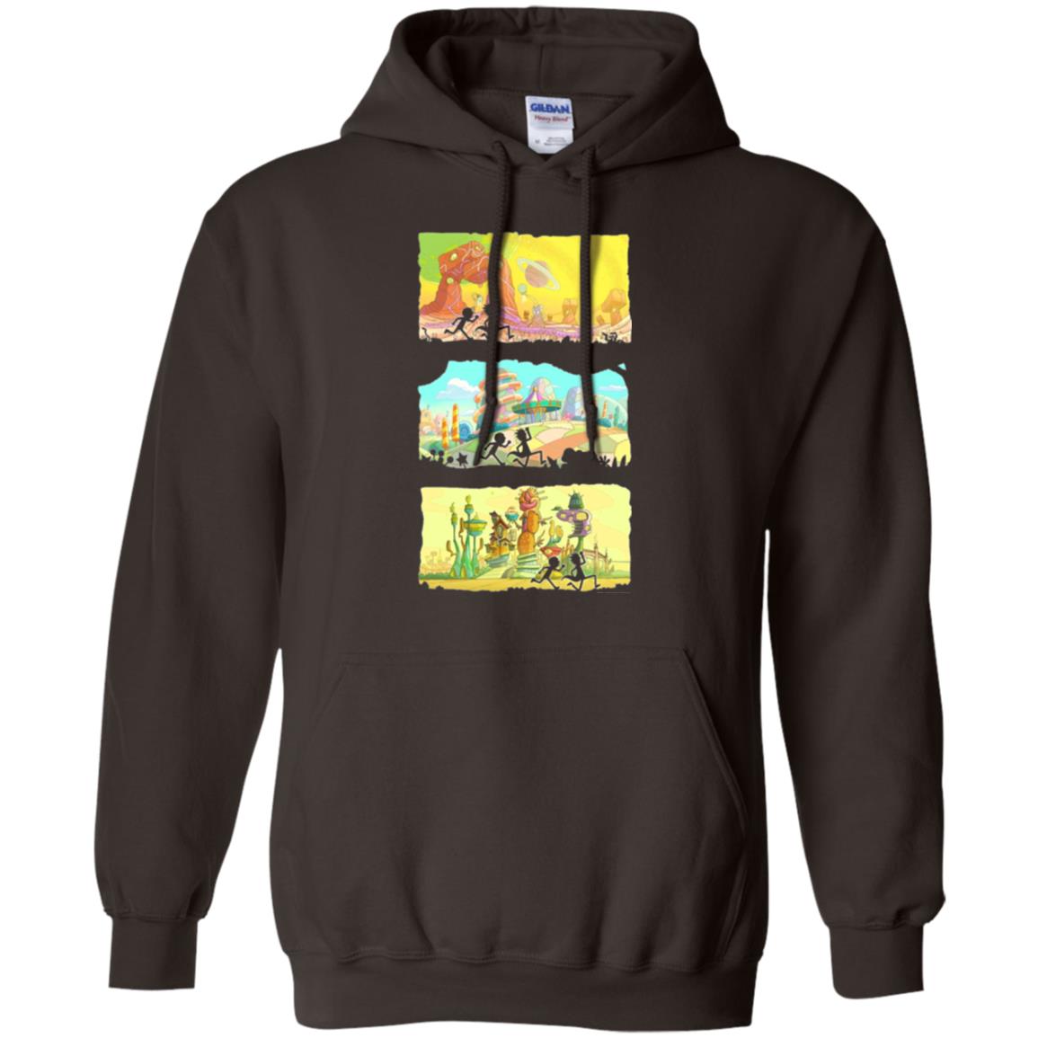 Movie T-shirt Running Silhouettes On Alien Land Dark Chocolate