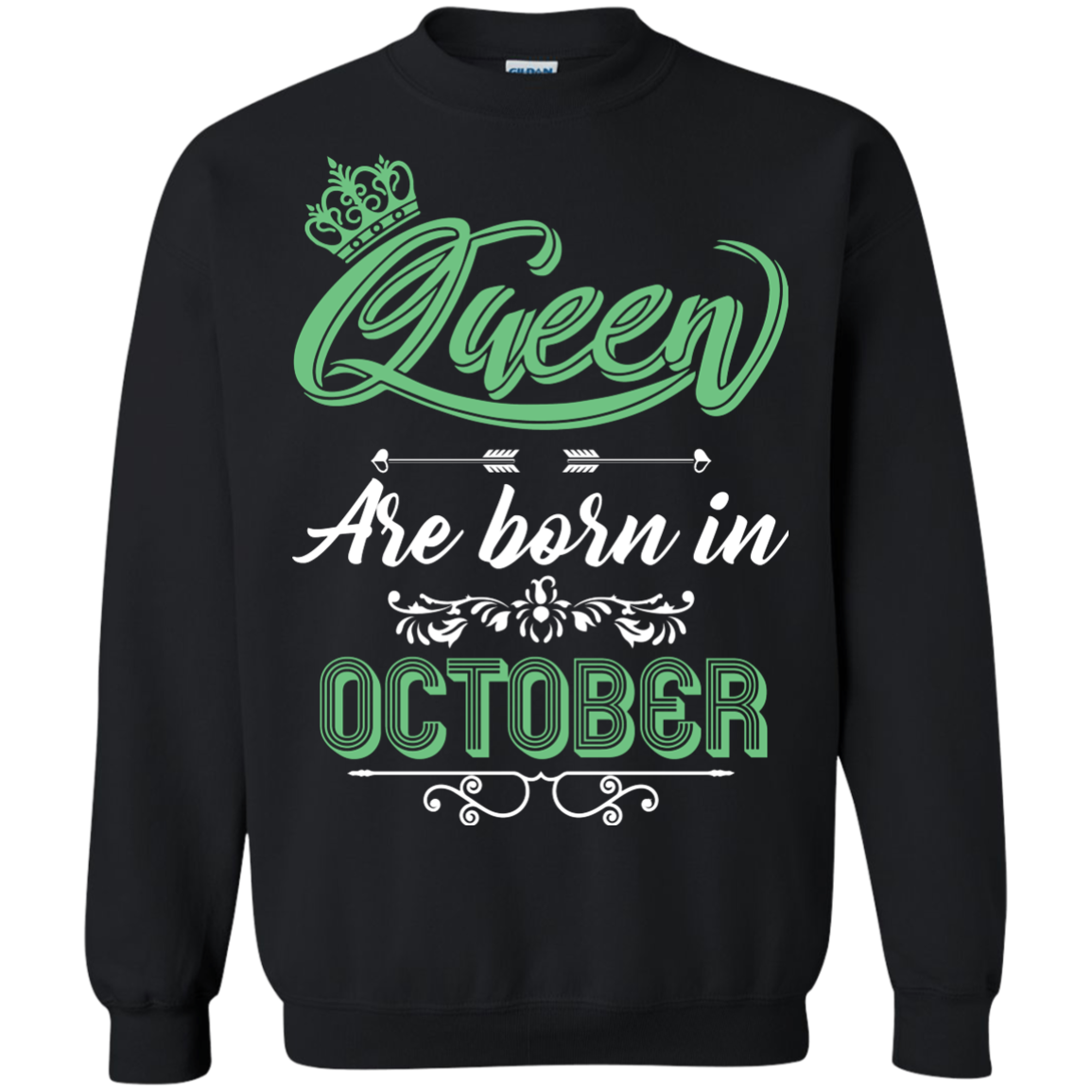 Brithday T-Shirt Queen Are Born In October Black