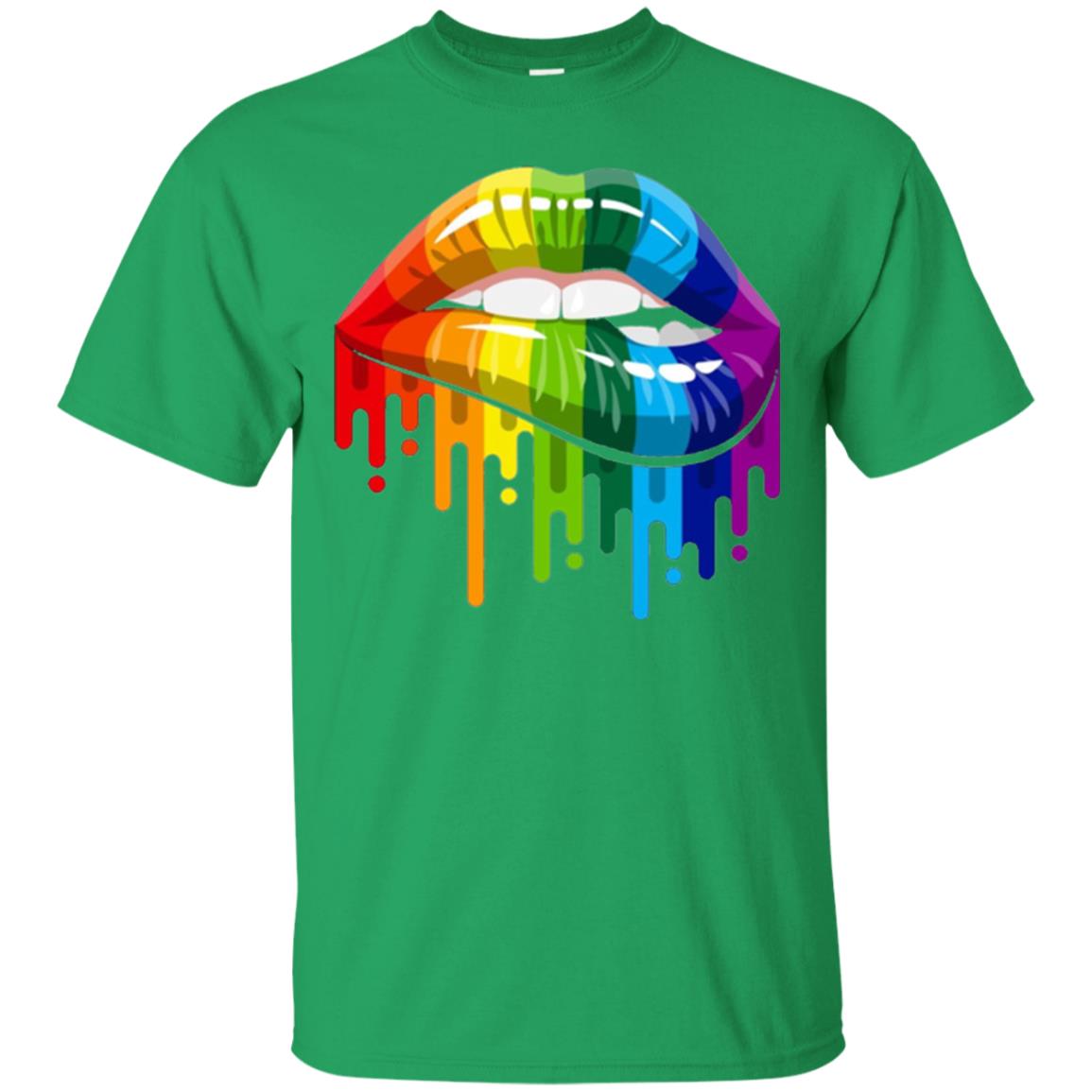 Rainbow Lips Pride Lgbt T-shirt Irish Green