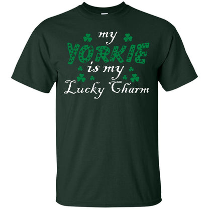My Yorkie Is My Lucky Charm Saint Patrick's Day Shirt For Yorkie Lover Forest