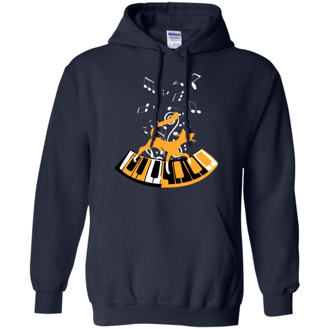 Cat Plays Piano Shirt For Mens Womens Navy