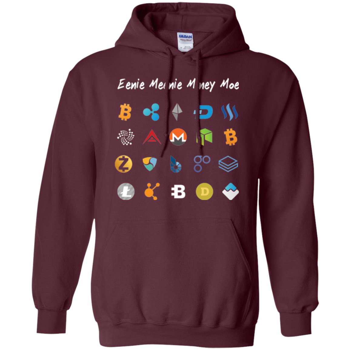 Bitcoin Litecoin Ethereum Eenie Meenie Miney Moe T-shirt Maroon