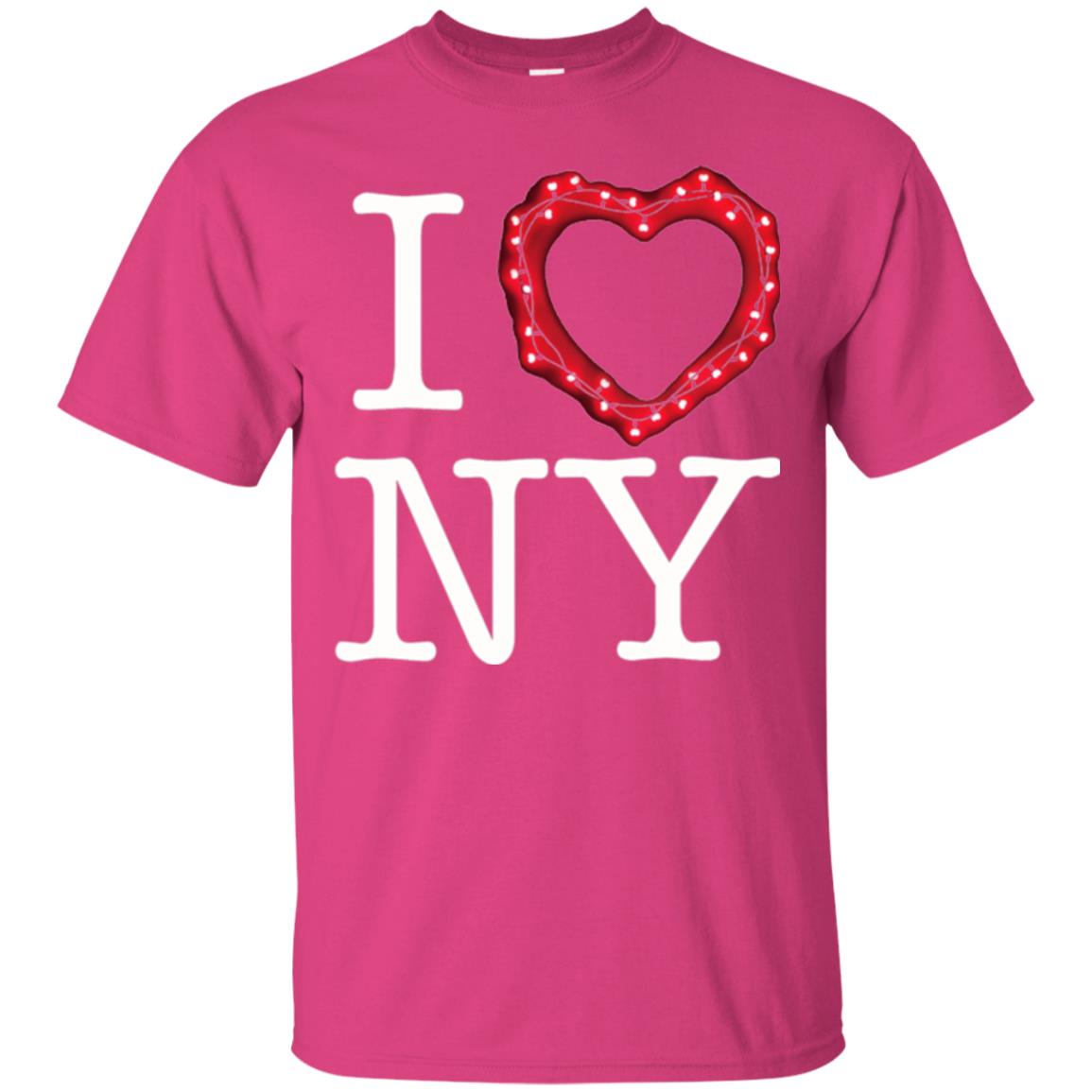 I Heart Love Ny Glowing String Lights New York T-shirt Heliconia
