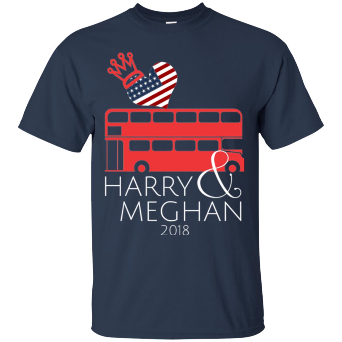 Harry And Meghan Royal Wedding Love Bus Usa T-shirt Navy