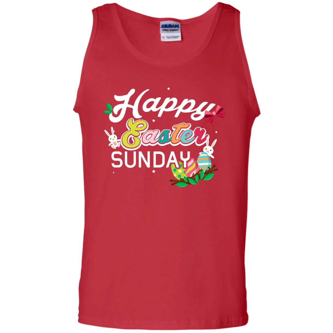 Christian T-shirt Happy Easter Sunday Red