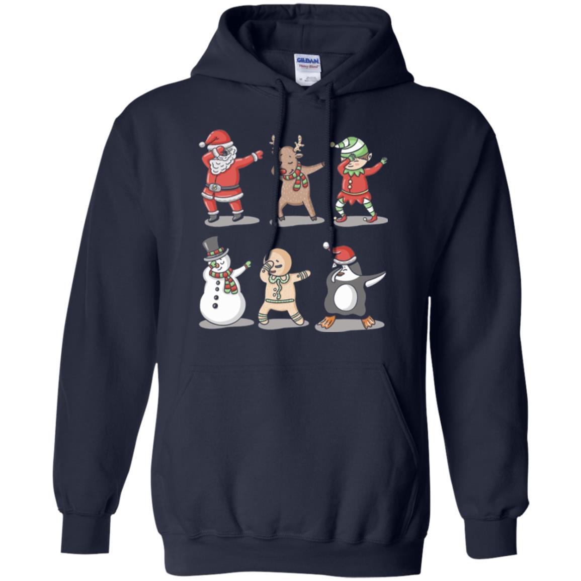 Christmas T-shirt Dabbing Santa Ugly Sweater Navy