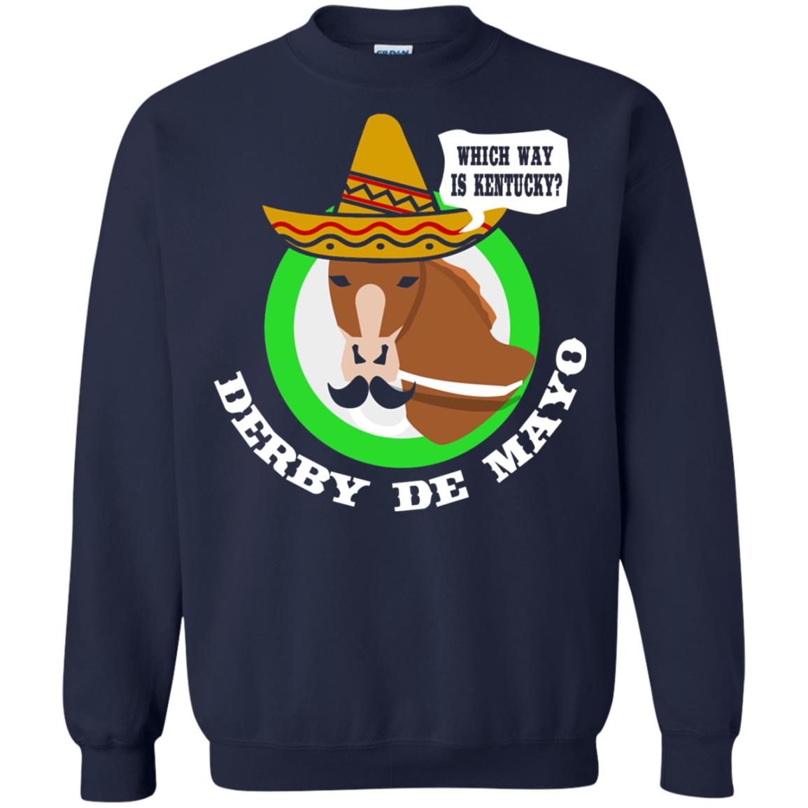 Derby De Mayo Kentucky Sombrero Mexican Horse Race T-shirt Navy