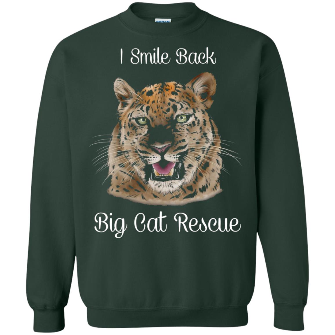 I Smile Back Big Cat Recuse Shirt Forest Green