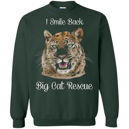 I Smile Back Big Cat Recuse Shirt Forest Green