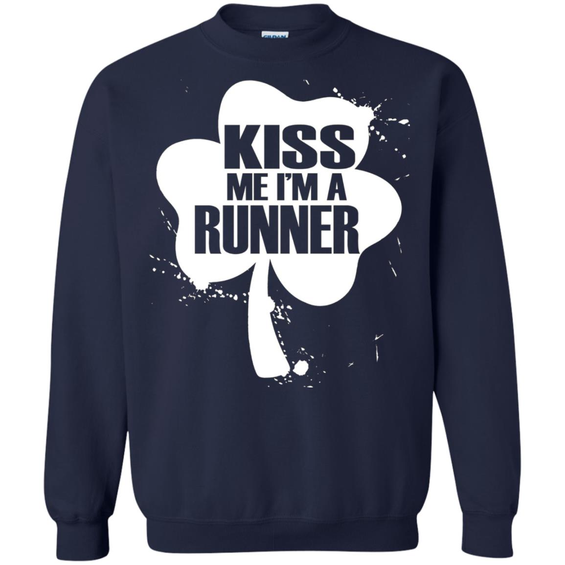Kiss Me I_m Runner St. Patrick_s Day T-shirt Navy