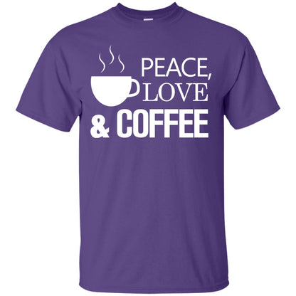 Peace Love And Coffee Shirt Purple