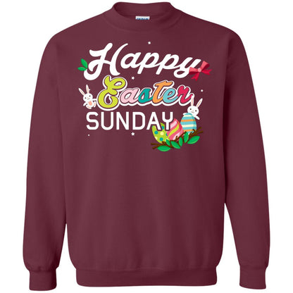Christian T-shirt Happy Easter Sunday Maroon