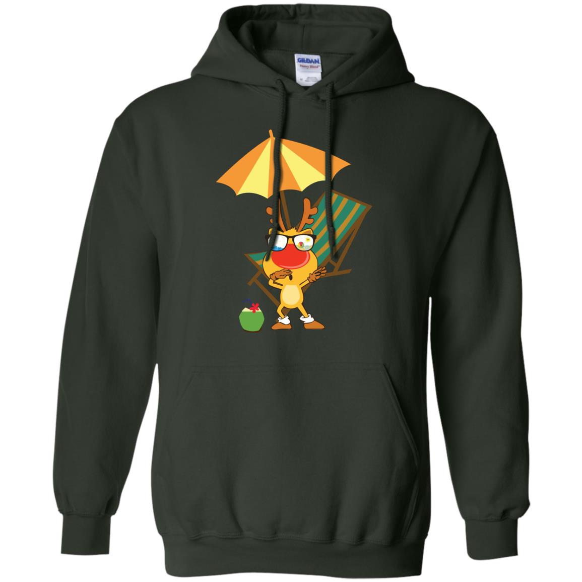 Dabbing Reindeer With Sunglasses Celebrate Xmas In July 2018 Shirt Forest Green