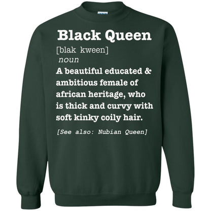 African Pride Melanin Educated T-shirt Black Queen Definition Forest Green
