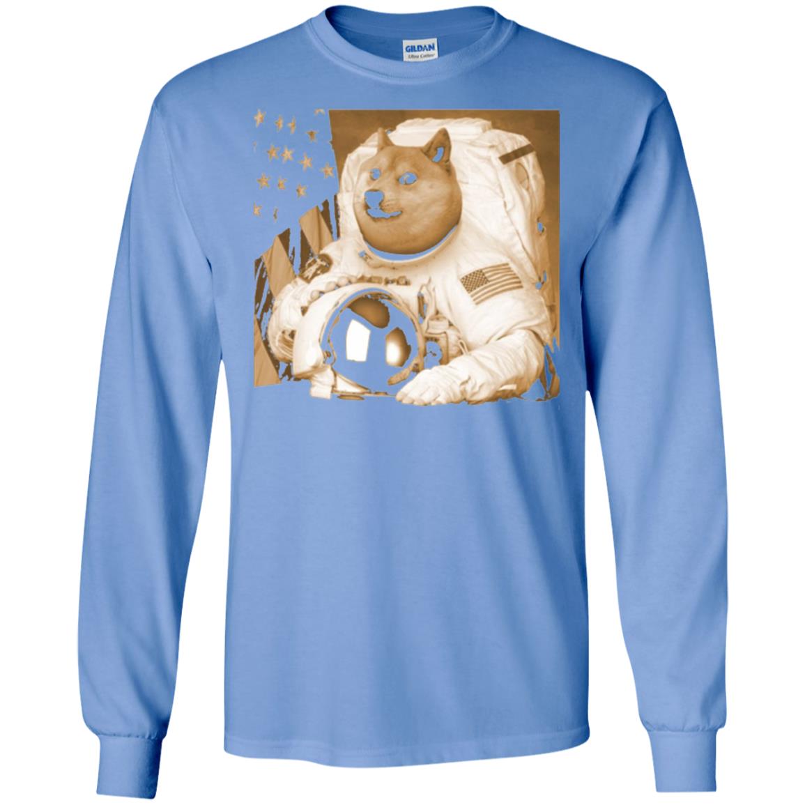 Astronomy T-shirt Dogecoin Moon Astronaut Crypto Carolina Blue