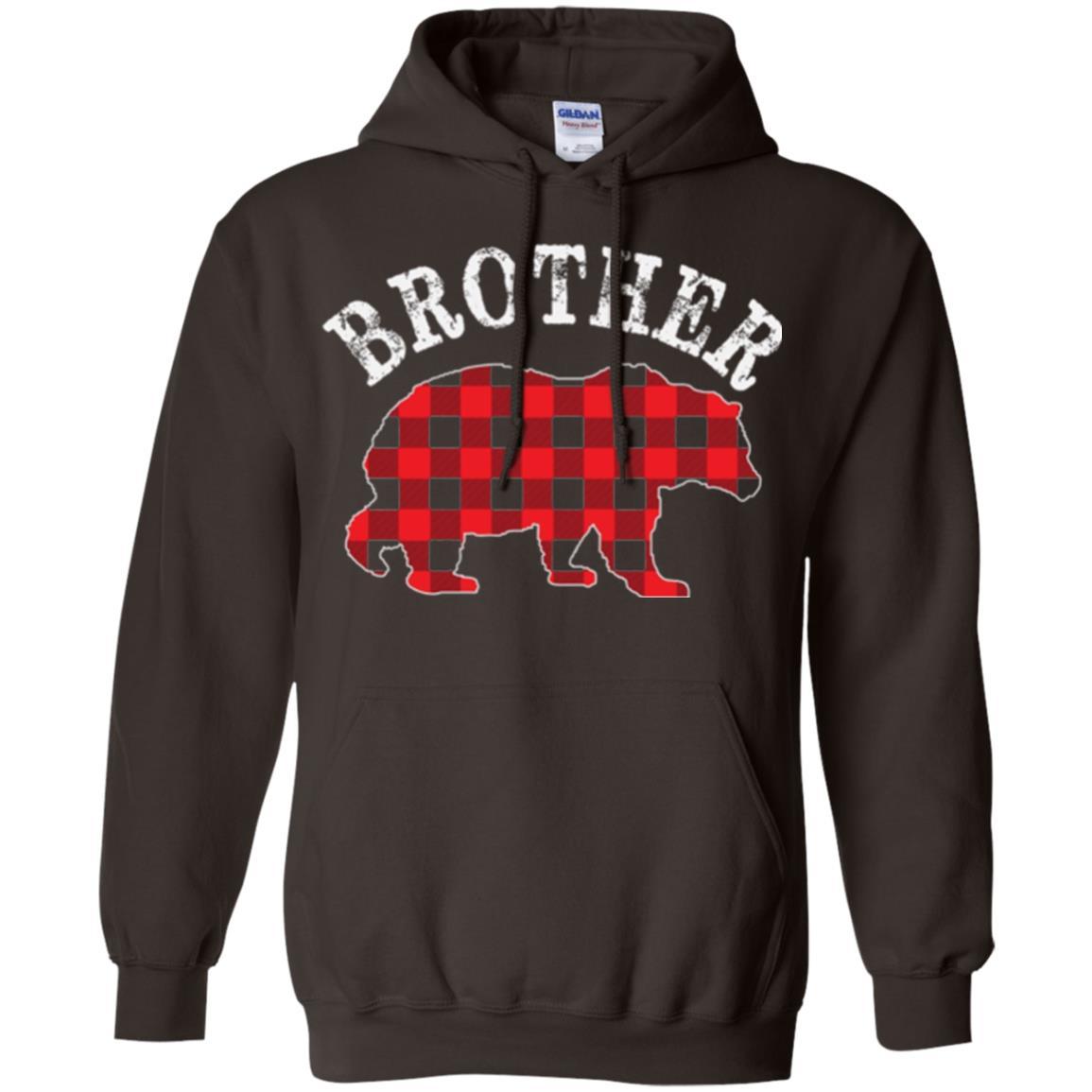 Christmas T-shirt Red Plaid Brother Bear Dark Chocolate