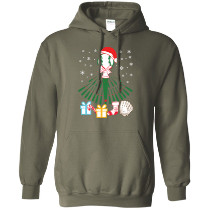 Baseball Christmas T-Shirt Military Green