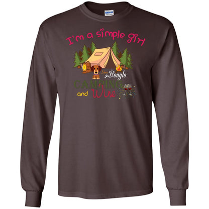I’m A Simple Girl I Love Beagle Camping And Wine Shirt Dark Chocolate