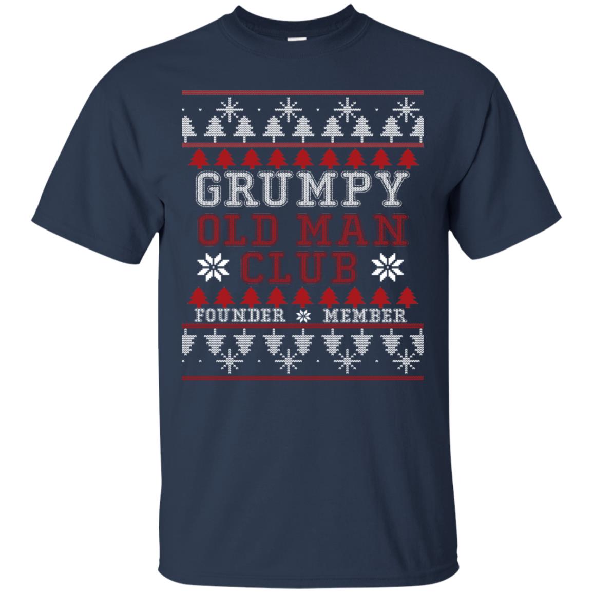 Grumpy Old Man Club Founder Member Ugly Christmas Idea Shirt Navy