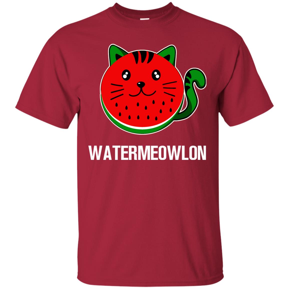 Watermeowlon Funny Summer Melon Fruit Shirt Cardinal