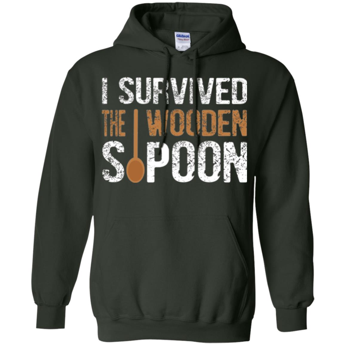Spoon T-shirt I Survived The Wooden Spoon Forest Green