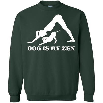 Yoga Dog T-shirt Dog Is My Zen Forest Green
