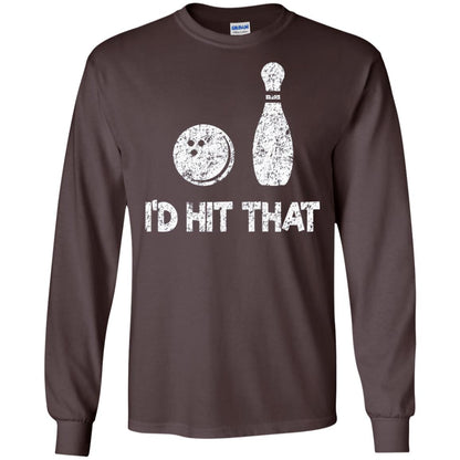 Funny Bowling Lover T-shirt T-shirt I_d Hit That Dark Chocolate