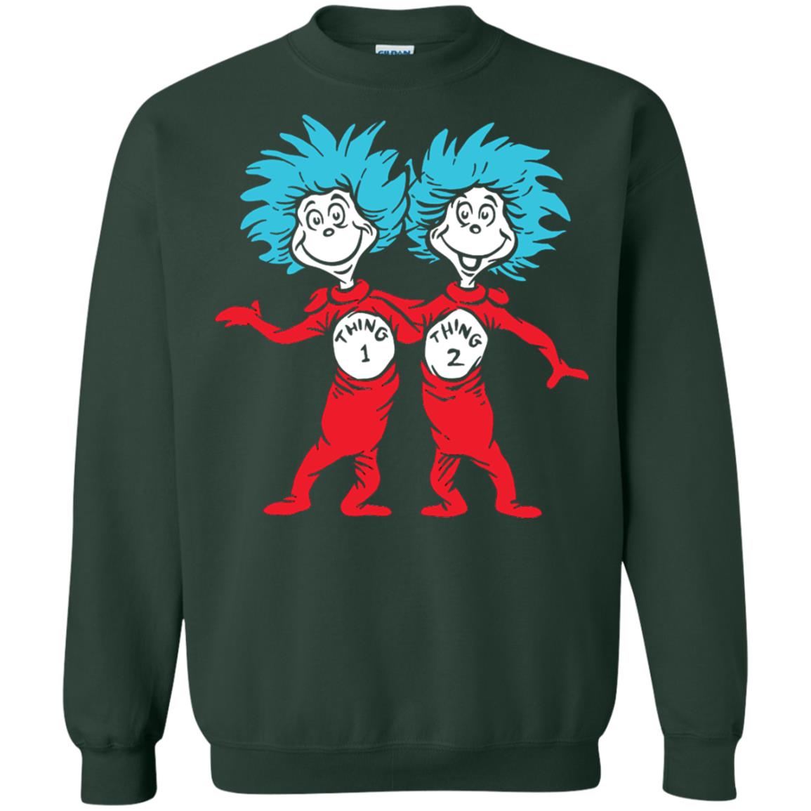 Dr. Seuss Thing 1 Thing 2 Buddies T-shirt Forest Green