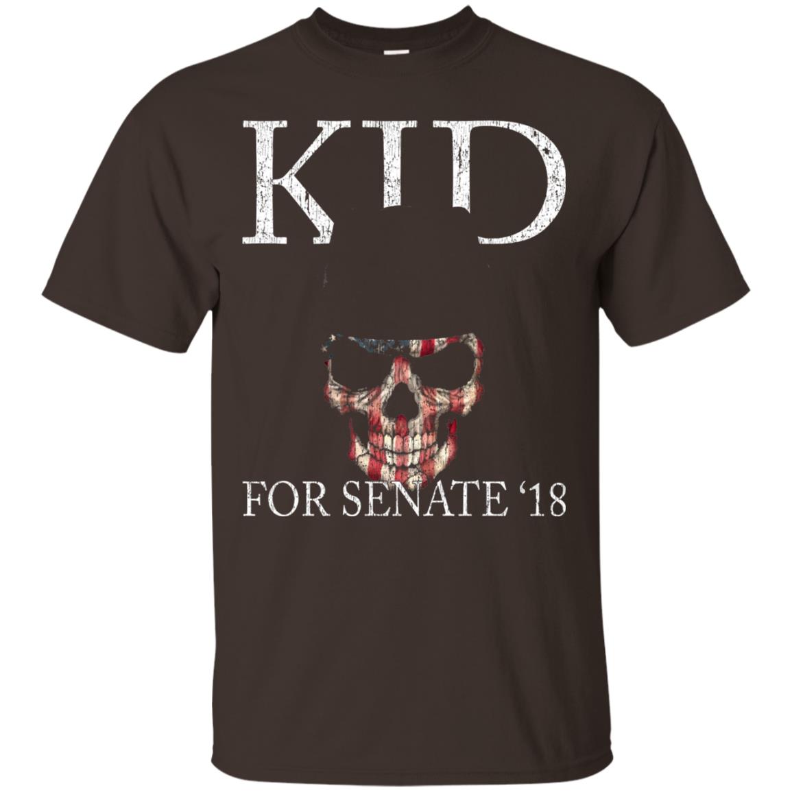 Kid For Senate 2018 Skull Flag And Fedora Rock It T-shirt Dark Chocolate