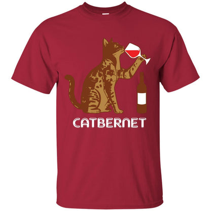 Cat Lovers T-shirt Catbernet Cat Wine Cardinal