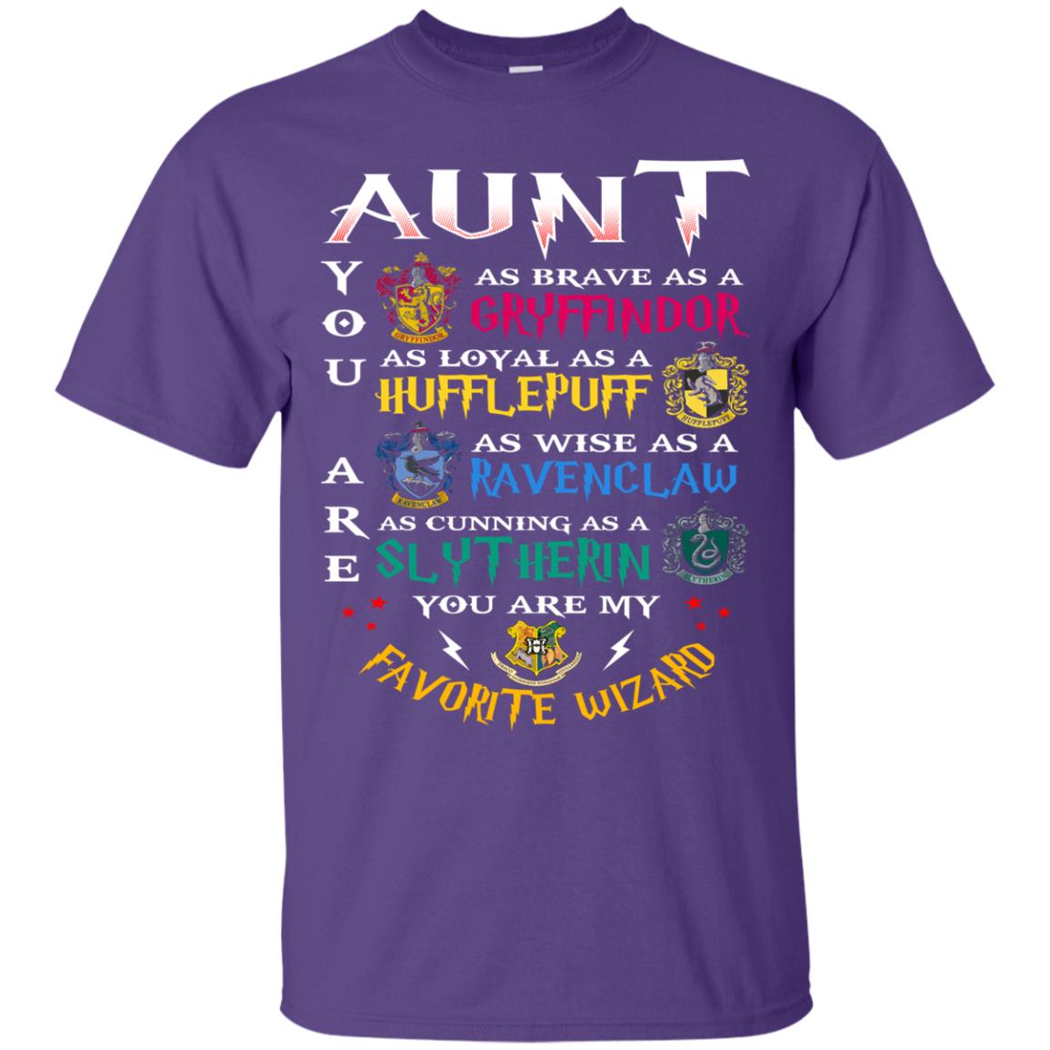 Aunt My Favorite Wizard Harry Potter Fan T-shirt Purple