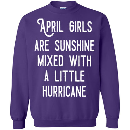 April Girls Are Sunshine Mixed With A Little Hurricane T-shirt Purple