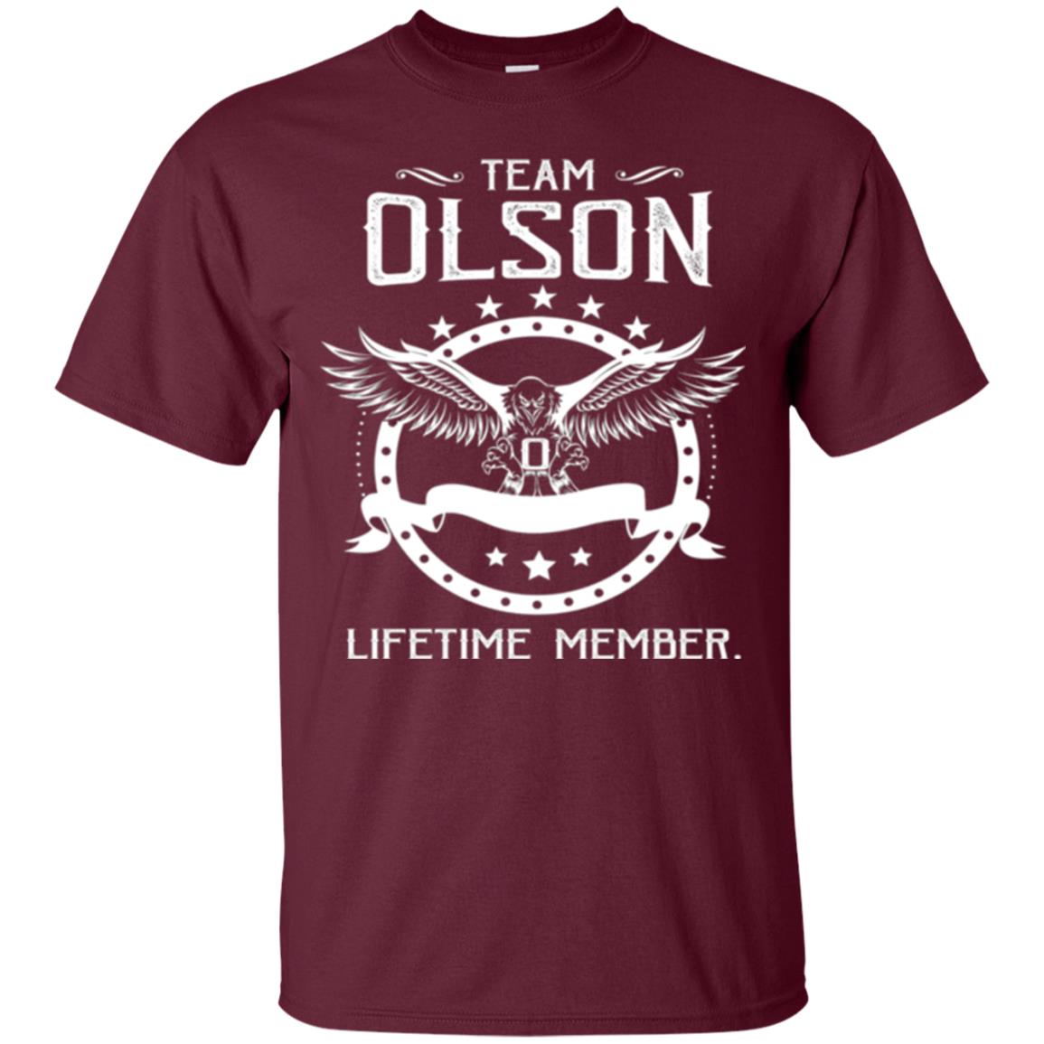 Family T-shirt Team Olson Lifetime Member Maroon
