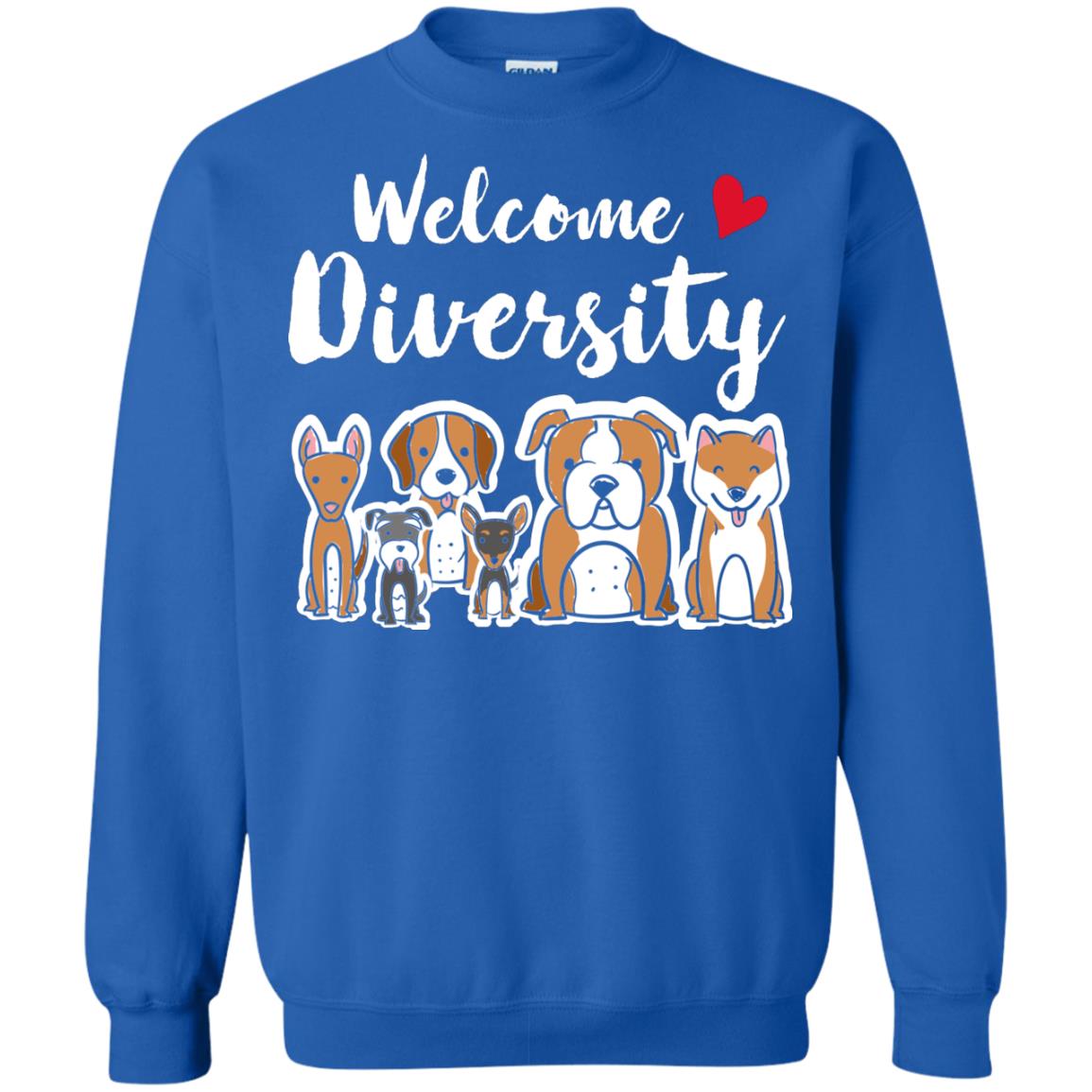 Dog Lover T-shirt Welcome Diversity Royal