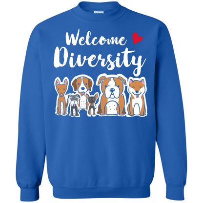 Dog Lover T-shirt Welcome Diversity Royal
