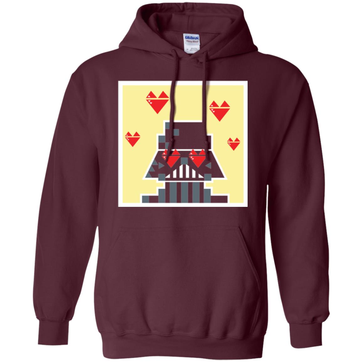 Star Wars Vader Pixel Heart Eyes Valentine_s Graphic T-shirt Maroon