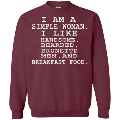 I Am Simple Woman I Like Breakfast Food Shirt Maroon