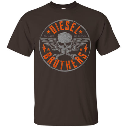 Skull Cross Wrench T-shirt Diesel Brothers Go Hard Go Diesel Dark Chocolate