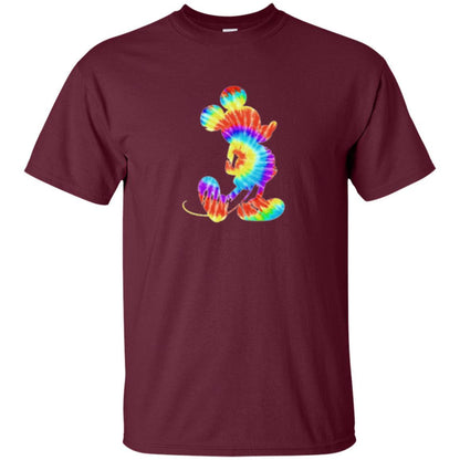 Cartoon T-shirt Tie-dye Mickey Mouse T-shirt Maroon