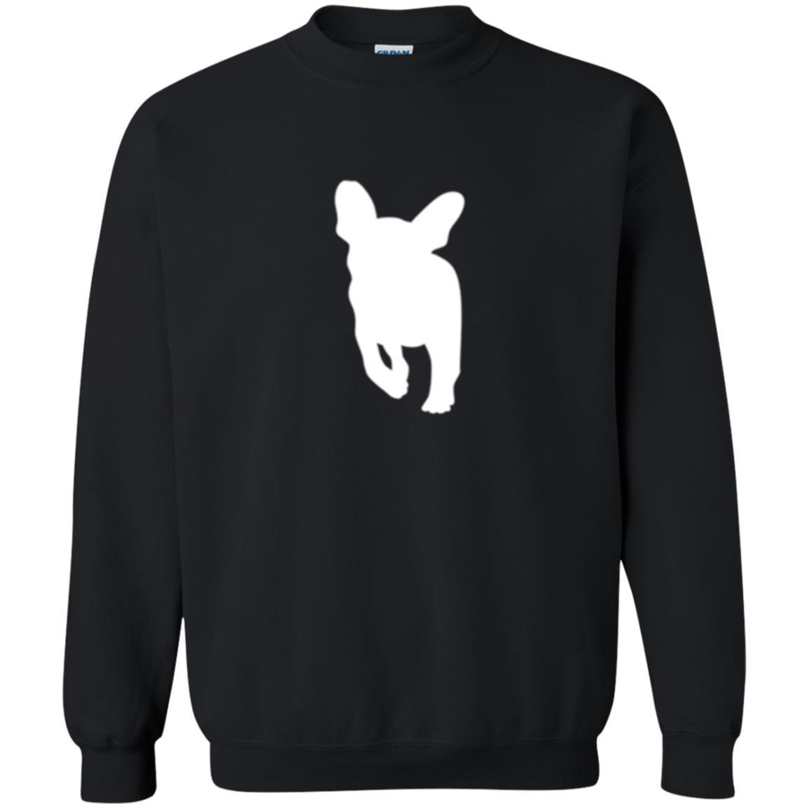 French Bulldog T-shirt White Silhouette Of Puppy Black