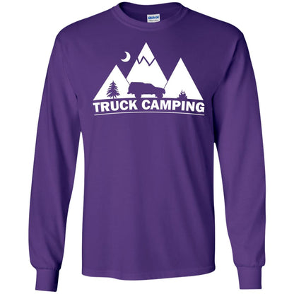 Truck Camping Night Landscape And Adventures T-shirt Purple