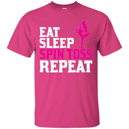 Eat Sleep Spin Toss Repeat Color Guard T-shirt Heliconia