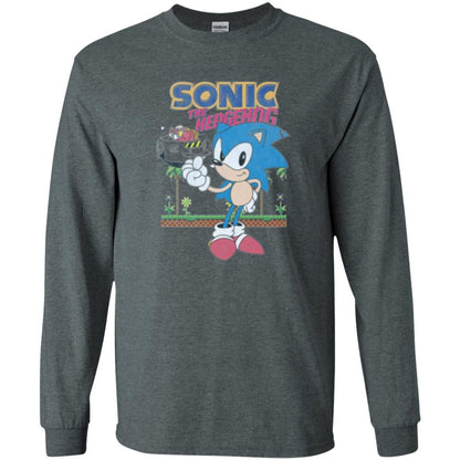 Gamer T-shirt Sega Sonic The Hedgehog Battles Dr. Eggman Robotnik Dark Heather