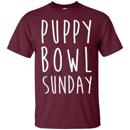 Football Dog Lover T-shirt Puppy Bowl Sunday T-shirt Maroon