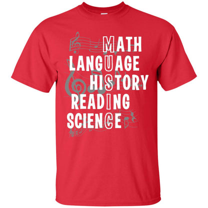 Music Definition T-shirt Math Language History Reading Science T Shirt Red
