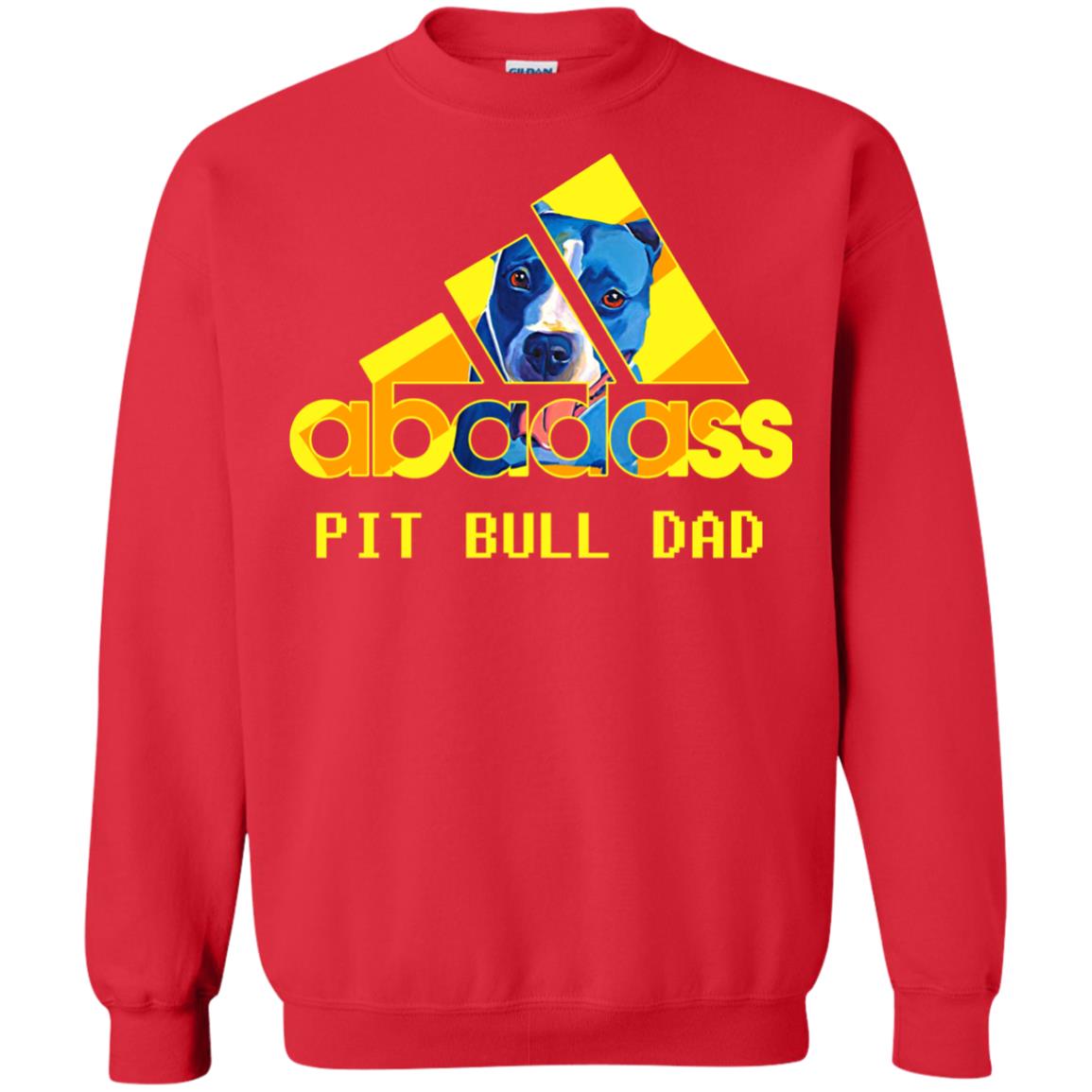 Abadass Pit Bull Dad Daddy Loves Pitbull Shirt Red