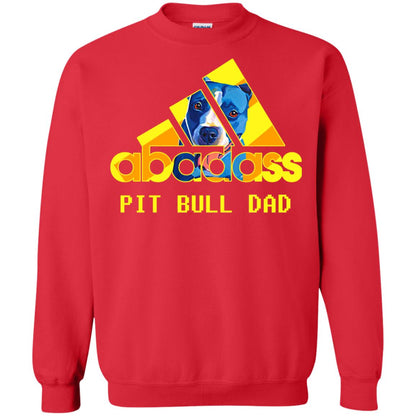 Abadass Pit Bull Dad Daddy Loves Pitbull Shirt Red