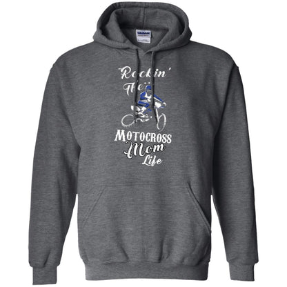 Rocking The Motocross Mom Life Mommy T-shirt Dark Heather