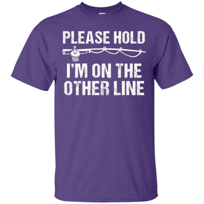 Fisherman T-shirt Please Hold I'm On The Other Line Purple